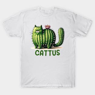 CACTUS CAT Funny Quote Hilarious Animal Food Pun Sayings Humor Gift T-Shirt